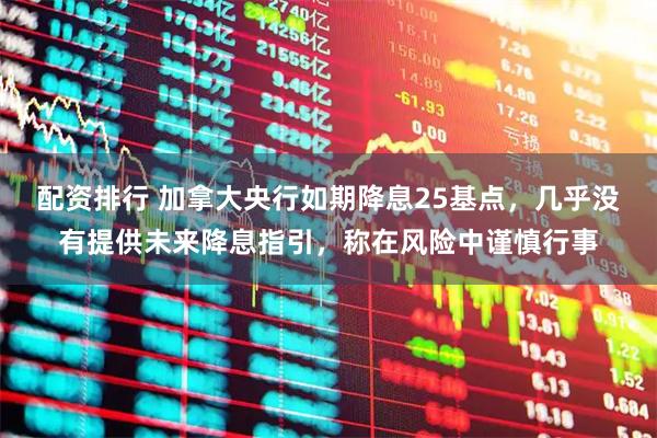 配资排行 加拿大央行如期降息25基点，几乎没有提供未来降息指引，称在风险中谨慎行事