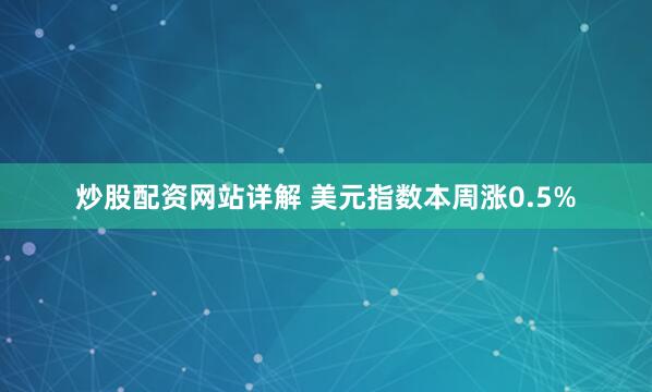 炒股配资网站详解 美元指数本周涨0.5%