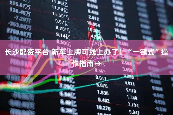 长沙配资平台 新车上牌可线上办了！“一键式”操作指南→
